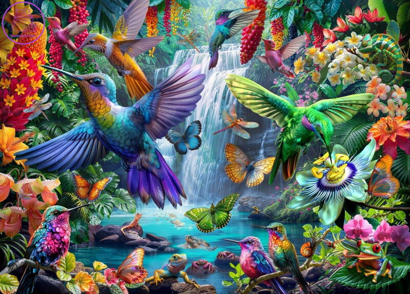 BLUEBIRD Puzzle Tropičtí kolibříci 500 dílků BLUEBIRD Puzzle Tropičtí kolibříci 500 dílků