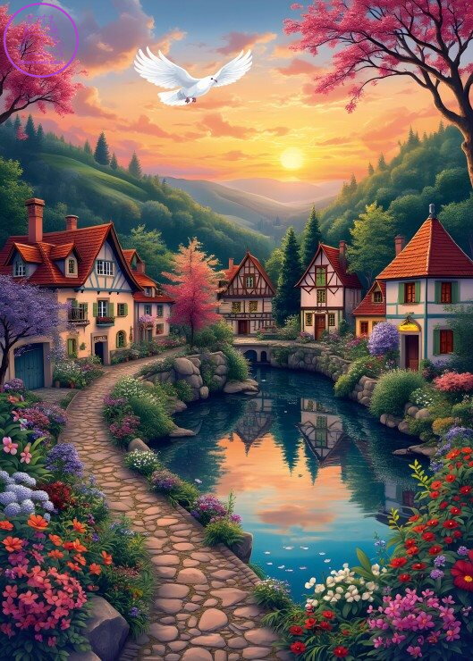 ALIPSON Puzzle Vesnice u vody 500 dílků ALIPSON Puzzle Vesnice u vody 500 dílků