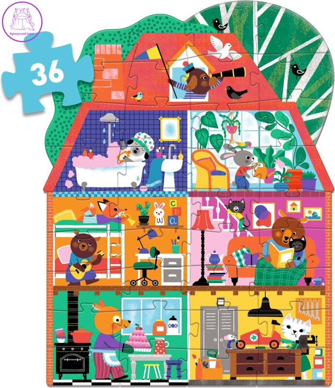 DJECO Podlahové obrysové puzzle Domeček 36 dílků DJECO Podlahové obrysové puzzle Domeček 36 dílků