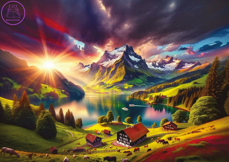 ART PUZZLE Puzzle Na úpatí Alp 500 dílků ART PUZZLE Puzzle Na úpatí Alp 500 dílků