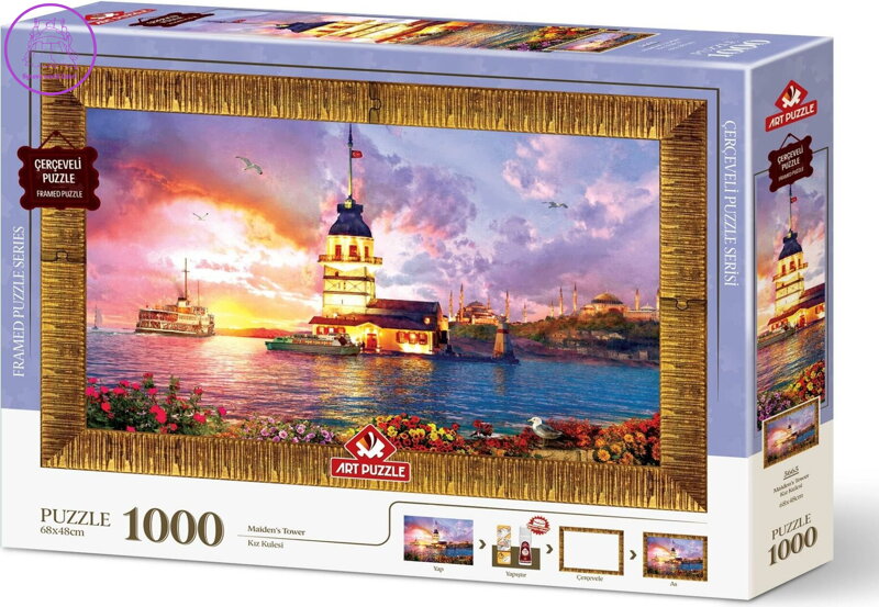 ART PUZZLE Puzzle s rámem a lepidlem 3v1 Dívčí věž 1000 dílků