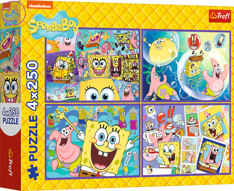 TREFL Puzzle Šílený svět Spongeboba 4x250 dílků