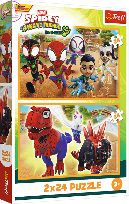 TREFL Puzzle Spidey a dinosauři 2x24 dílků TREFL Puzzle Spidey a dinosauři 2x24 dílků