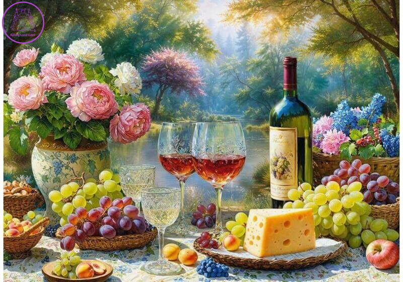 CHERRY PAZZI Puzzle Vinné zátiší s hrozny 1000 dílků CHERRY PAZZI Puzzle Vinné zátiší s hrozny 1000 dílků