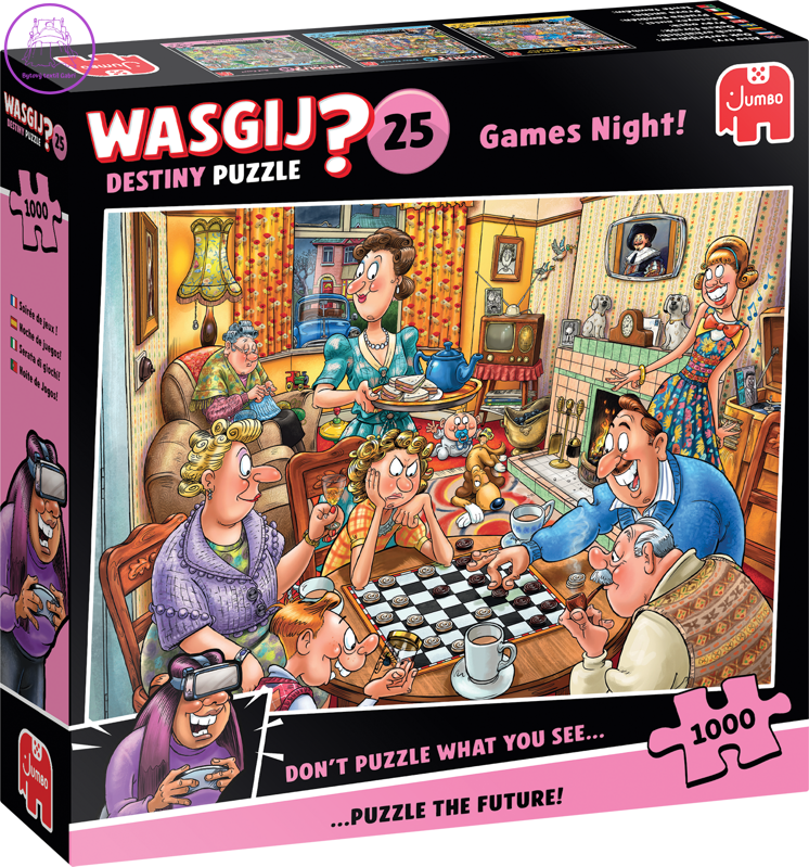 JUMBO Puzzle WASGIJ Destiny 25: Herní večer 1000 dílků JUMBO Puzzle WASGIJ Destiny 25: Herní večer 1000 dílků