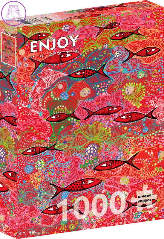 ENJOY Puzzle Hluboká červená 1000 dílků