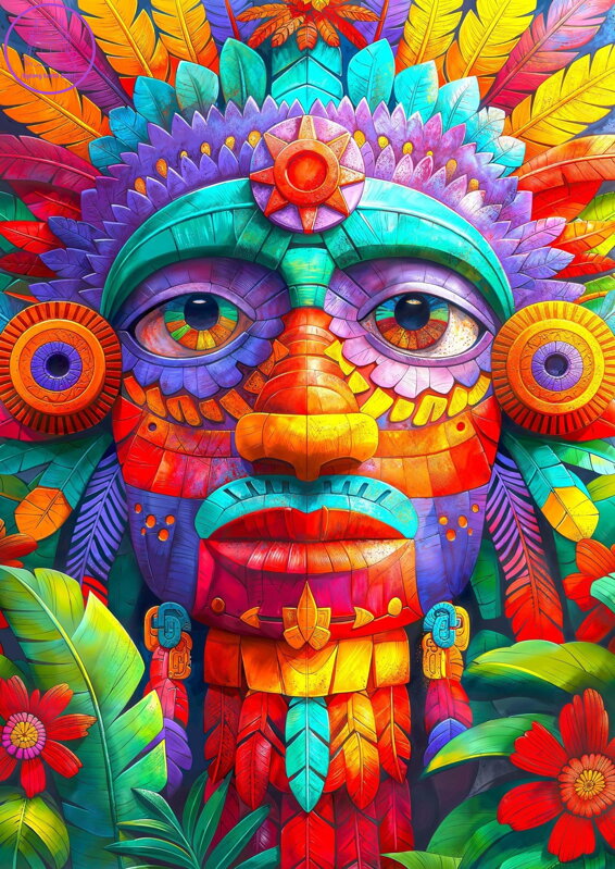 ENJOY Puzzle Barevný totem 1000 dílků ENJOY Puzzle Barevný totem 1000 dílků