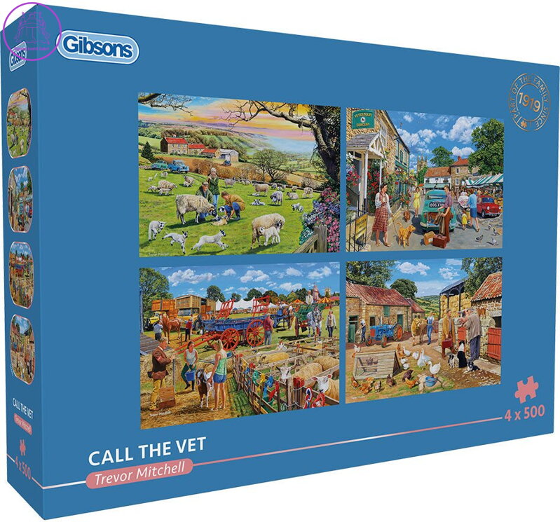 GIBSONS Puzzle Zavolejte veterináře 4x500 dílků GIBSONS Puzzle Zavolejte veterináře 4x500 dílků
