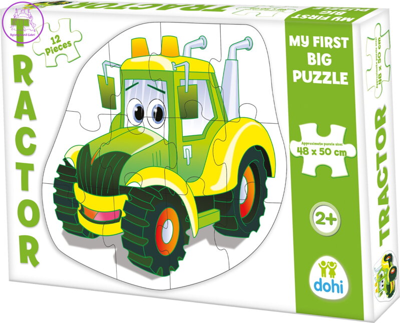 DOHÁNY Podlahové obrysové puzzle Traktor 12 dílků DOHÁNY Podlahové obrysové puzzle Traktor 12 dílků