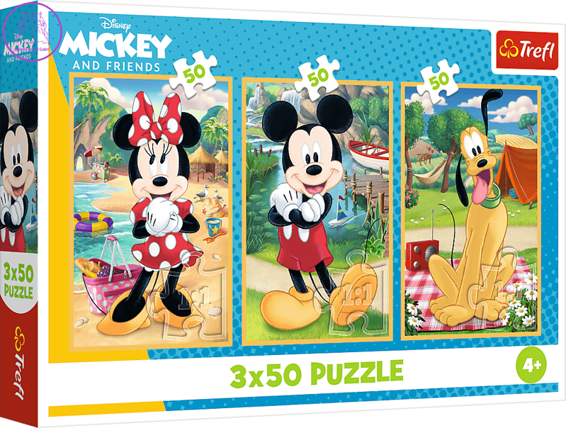 TREFL Puzzle Mickey Mouse: Dovolená 3x50 dílků