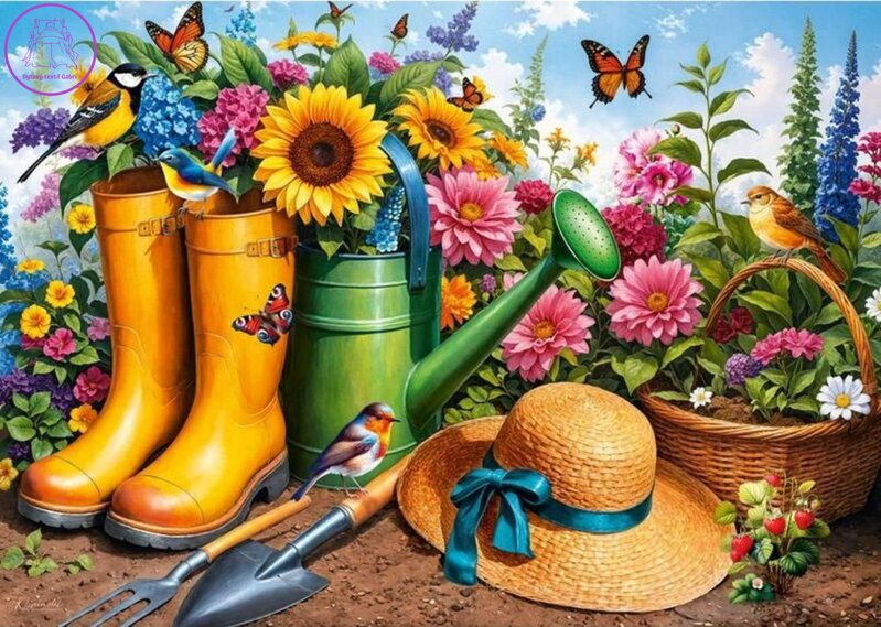 CHERRY PAZZI Puzzle Zlaté holínky v zahradě 1000 dílků CHERRY PAZZI Puzzle Zlaté holínky v zahradě 1000 dílků