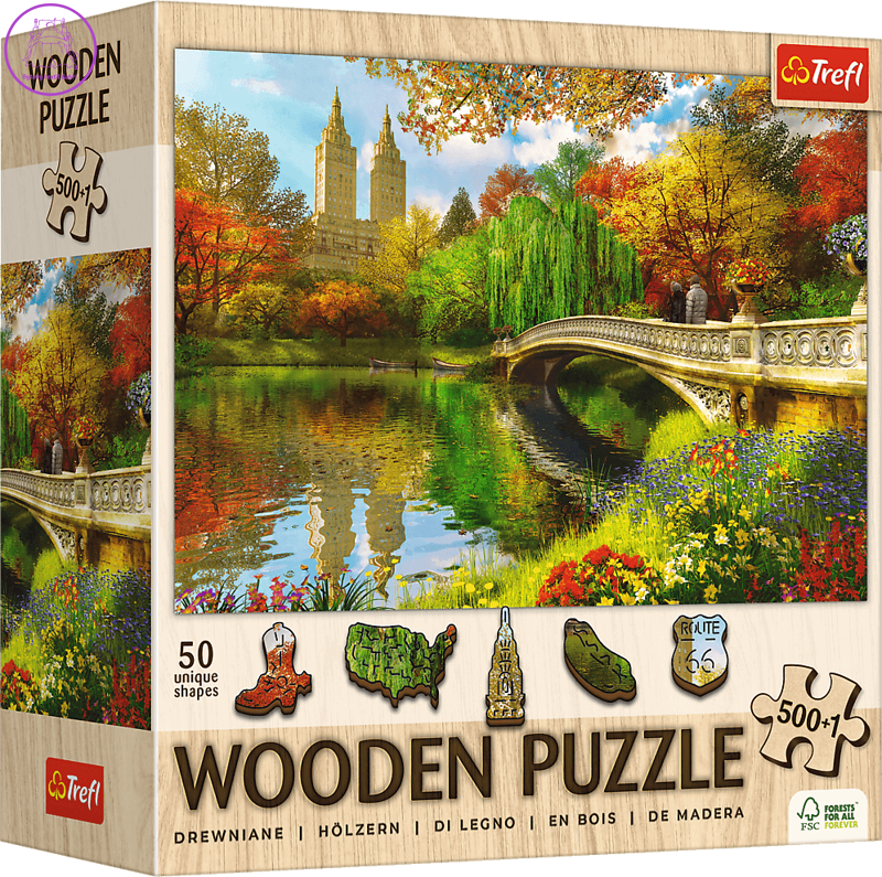 TREFL Dřevěné puzzle Central Park, New York 501 dílků