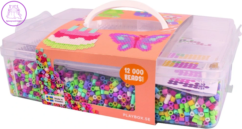 PLAYBOX Zažehlovací korálky v plastovém kufříku Happy mix + destička a předlohy 12000ks PLAYBOX Zažehlovací korálky v plastovém kufříku Happy mix + destička a předlohy 12000ks