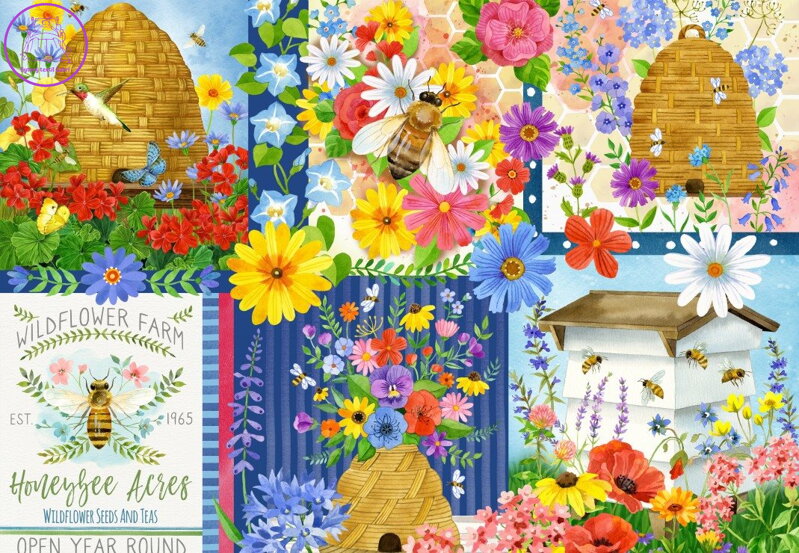 BLUEBIRD Puzzle Včelky a včelí úly 1000 dílků BLUEBIRD Puzzle Včelky a včelí úly 1000 dílků