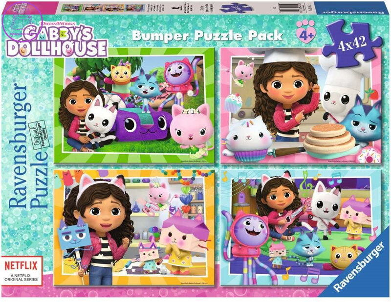 RAVENSBURGER Puzzle Gábinin kouzelný domek 4x42 dílků RAVENSBURGER Puzzle Gábinin kouzelný domek 4x42 dílků