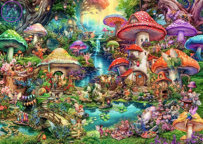 RAVENSBURGER Puzzle Houbová vesnička 1000 dílků RAVENSBURGER Puzzle Houbová vesnička 1000 dílků