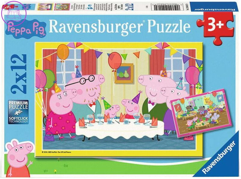 RAVENSBURGER Puzzle Prasátko Peppa na oslavě 2x12 dílků RAVENSBURGER Puzzle Prasátko Peppa na oslavě 2x12 dílků