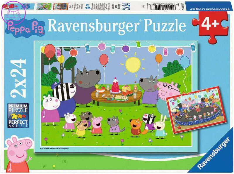 RAVENSBURGER Puzzle Prasátko Peppa na oslavě 2x24 dílků RAVENSBURGER Puzzle Prasátko Peppa na oslavě 2x24 dílků