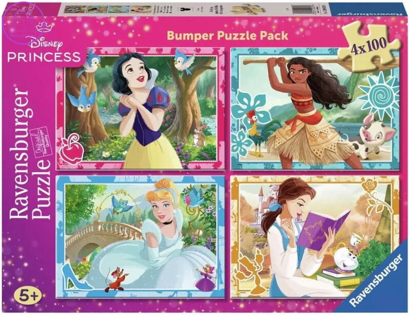 RAVENSBURGER Puzzle Disney princezny 4x100 dílků RAVENSBURGER Puzzle Disney princezny 4x100 dílků