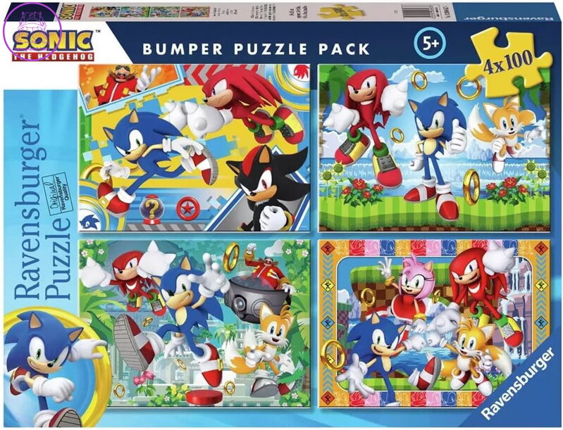 RAVENSBURGER Puzzle Ježek Sonic 4x100 dílků RAVENSBURGER Puzzle Ježek Sonic 4x100 dílků