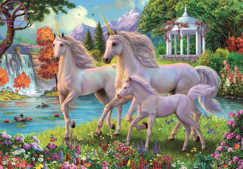 CLEMENTONI Puzzle Jednorožci u vodopádu 180 dílků CLEMENTONI Puzzle Jednorožci u vodopádu 180 dílků
