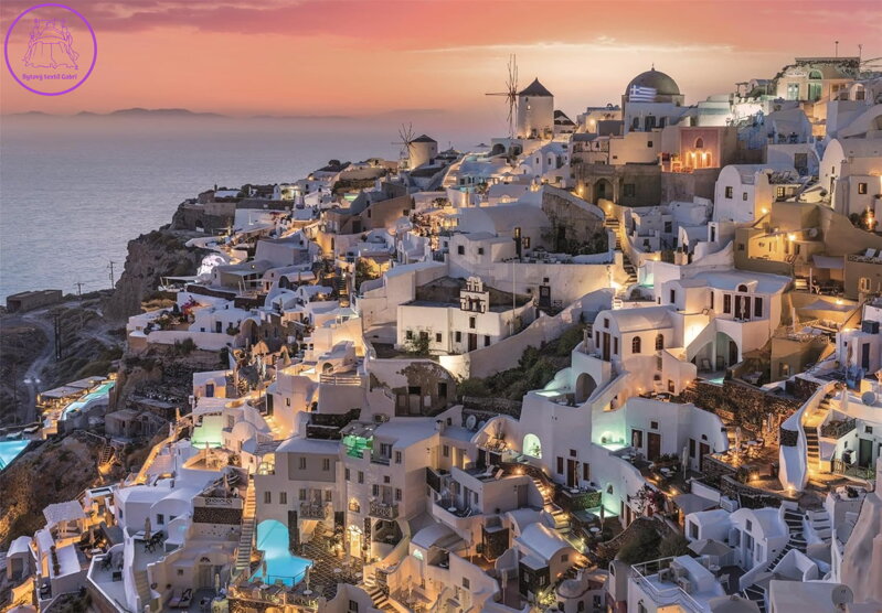 CLEMENTONI Puzzle Odstíny Santorini 1000 dílků CLEMENTONI Puzzle Odstíny Santorini 1000 dílků