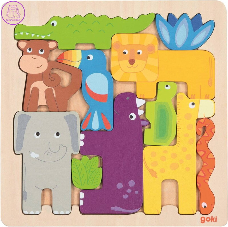 GOKI Obrysové puzzle Safari 11 dílků