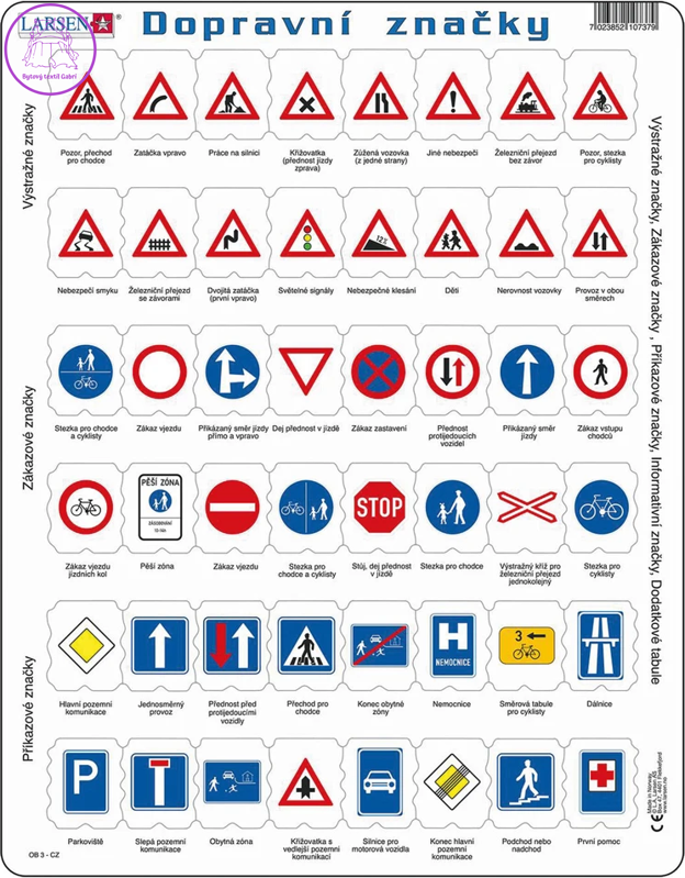 LARSEN Puzzle Dopravní značky 48 dílků