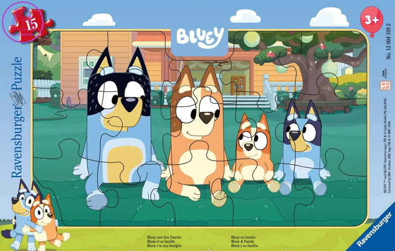 RAVENSBURGER Puzzle Bluey 15 dílků RAVENSBURGER Puzzle Bluey 15 dílků