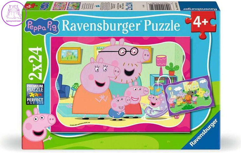 RAVENSBURGER Puzzle Prasátko Peppa 2x24 dílků RAVENSBURGER Puzzle Prasátko Peppa 2x24 dílků