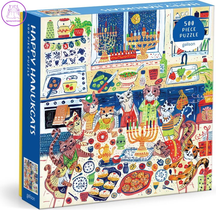 GALISON Čtvercové puzzle Happy Hanukcats 500 dílků GALISON Čtvercové puzzle Happy Hanukcats 500 dílků