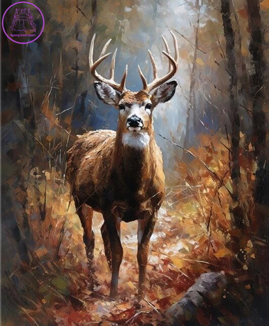 NORIMPEX Diamantové malování Jelen v lese 30x40cm
