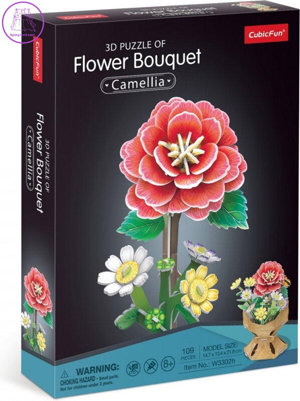 CUBICFUN 3D puzzle Kytice kamélie 109 dílků