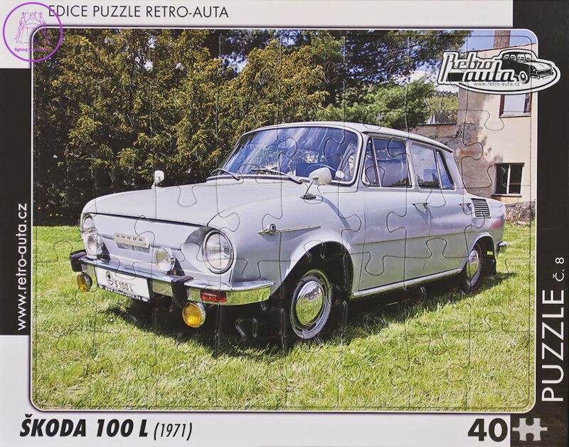 RETRO-AUTA Puzzle č.08 Škoda 100 L (1971) 40 dílků RETRO-AUTA Puzzle č.08 Škoda 100 L (1971) 40 dílků