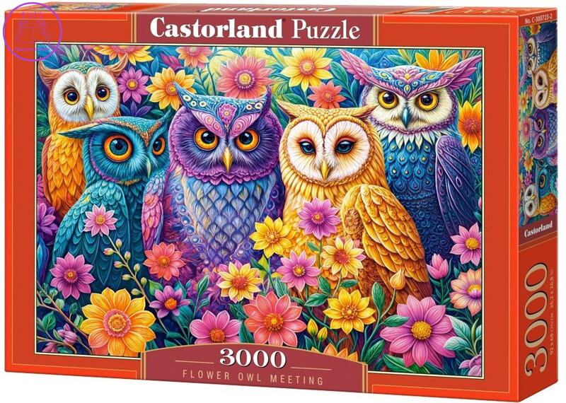 CASTORLAND Puzzle Soví setkání v květinách 3000 dílků CASTORLAND Puzzle Soví setkání v květinách 3000 dílků