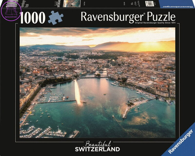 RAVENSBURGER Puzzle Západ slunce v srdci Ženevy 1000 dílků RAVENSBURGER Puzzle Západ slunce v srdci Ženevy 1000 dílků