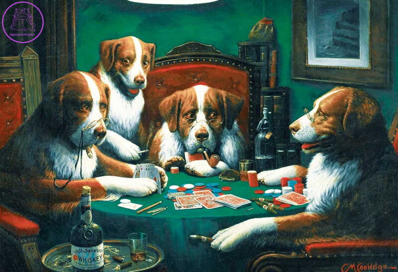 MAGNOLIA Puzzle Psi hrající poker 1000 dílků