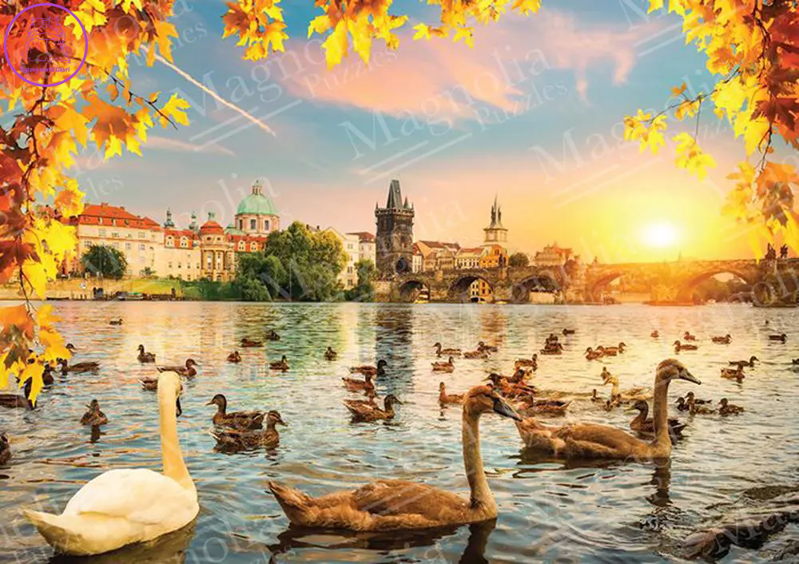 MAGNOLIA Puzzle Labutě u Karlova mostu 1000 dílků