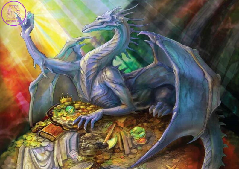 MAGNOLIA Puzzle Modrý drak s pokladem 1000 dílků