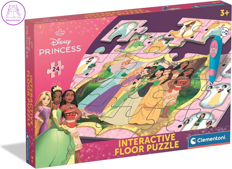 CLEMENTONI Podlahové puzzle s interaktivním perem Princezny 24 dílků