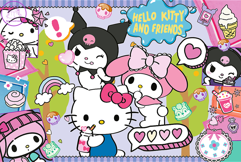 TREFL Puzzle Hello Kitty: Bláznivé trio 300 dílků