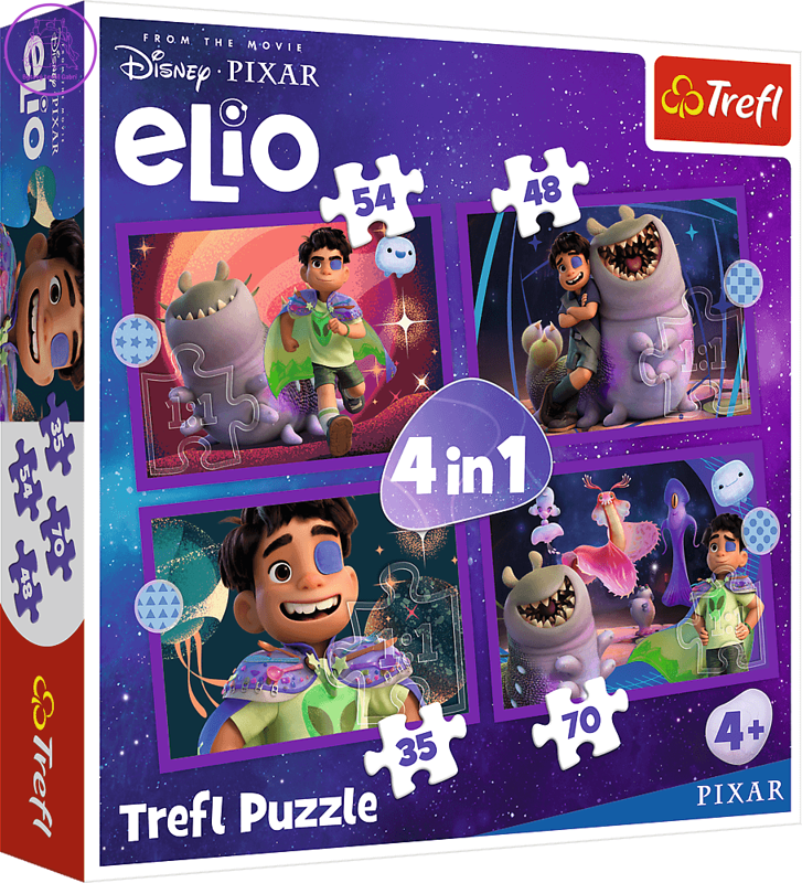 TREFL Puzzle Elio mimozemské mise 4v1 (35,48,54,70 dílků)