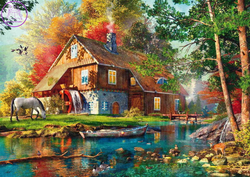 SCHMIDT Puzzle Vodní mlýn na podzim 1000 dílků