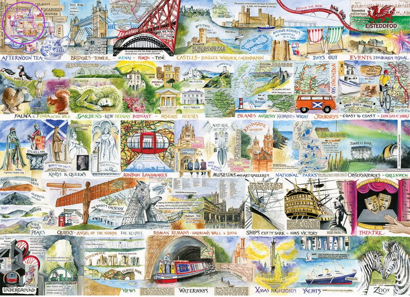 GIBSONS Puzzle Britské a brilantní 1000 dílků