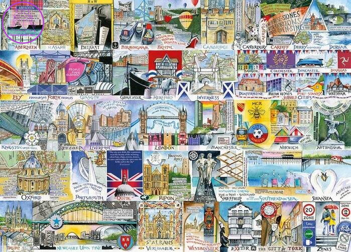 GIBSONS Puzzle Města Velké Británie XL 500 dílků GIBSONS Puzzle Města Velké Británie XL 500 dílků