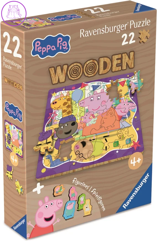 RAVENSBURGER Dřevěné puzzle Prasátko Peppa 22 dílků