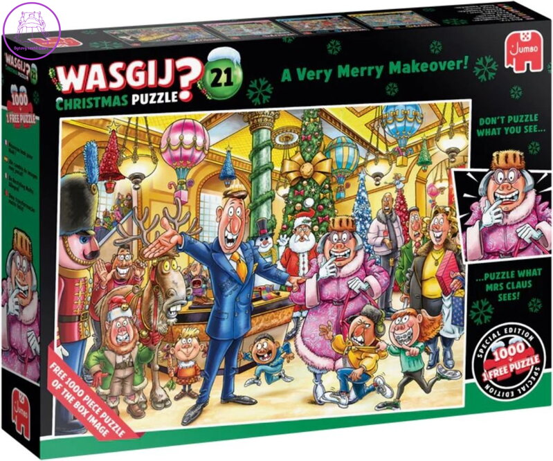 JUMBO Puzzle WASGIJ Christmas 21: Veselé vánoční proměny! 2x1000 dílků JUMBO Puzzle WASGIJ Christmas 21: Veselé vánoční proměny! 2x1000 dílků