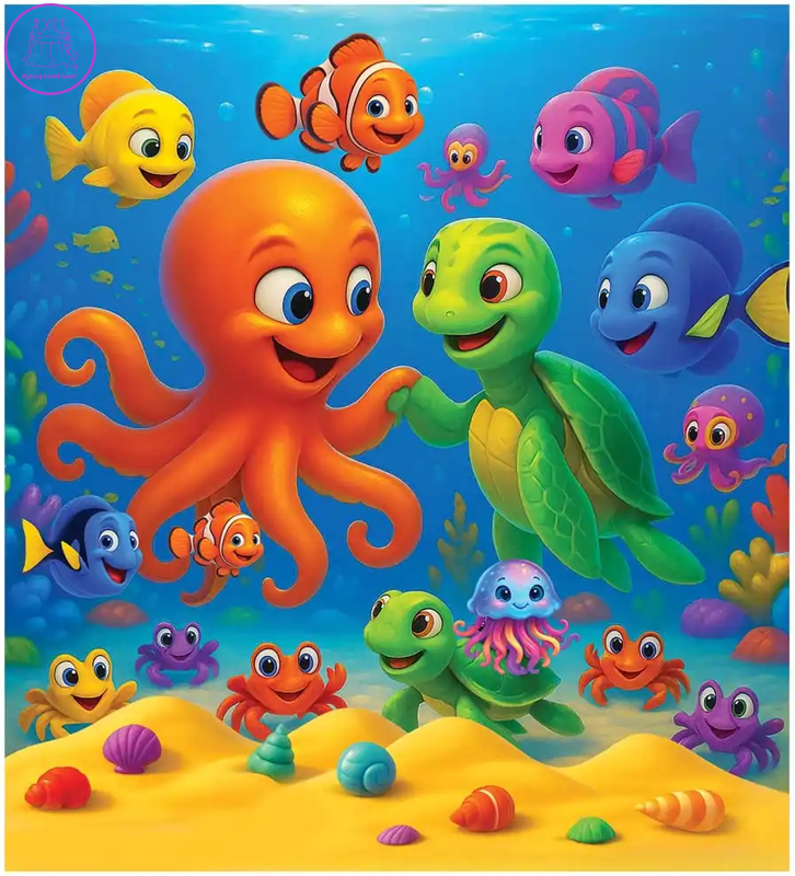 WOODEN CITY Dřevěné puzzle Chobotnice a želva 20 dílků