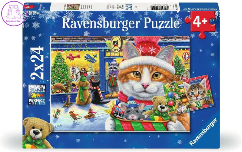 RAVENSBURGER Puzzle Vánoční koťata 2x24 dílků
