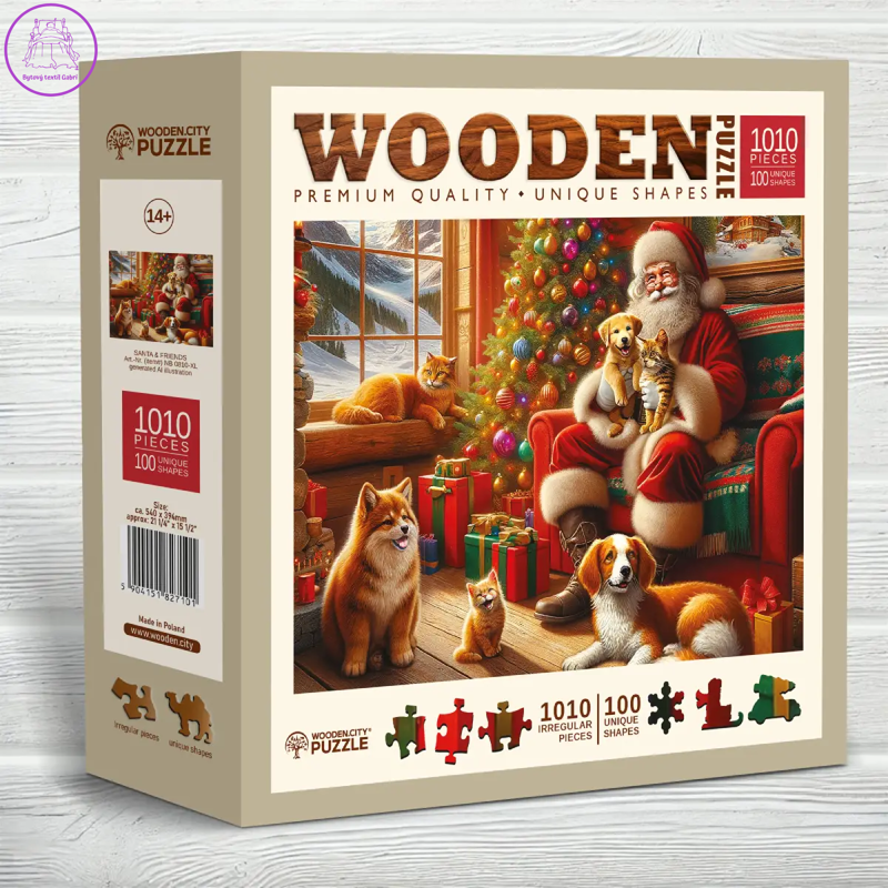 WOODEN CITY Dřevěné puzzle Santa a přátelé 1010 dílků